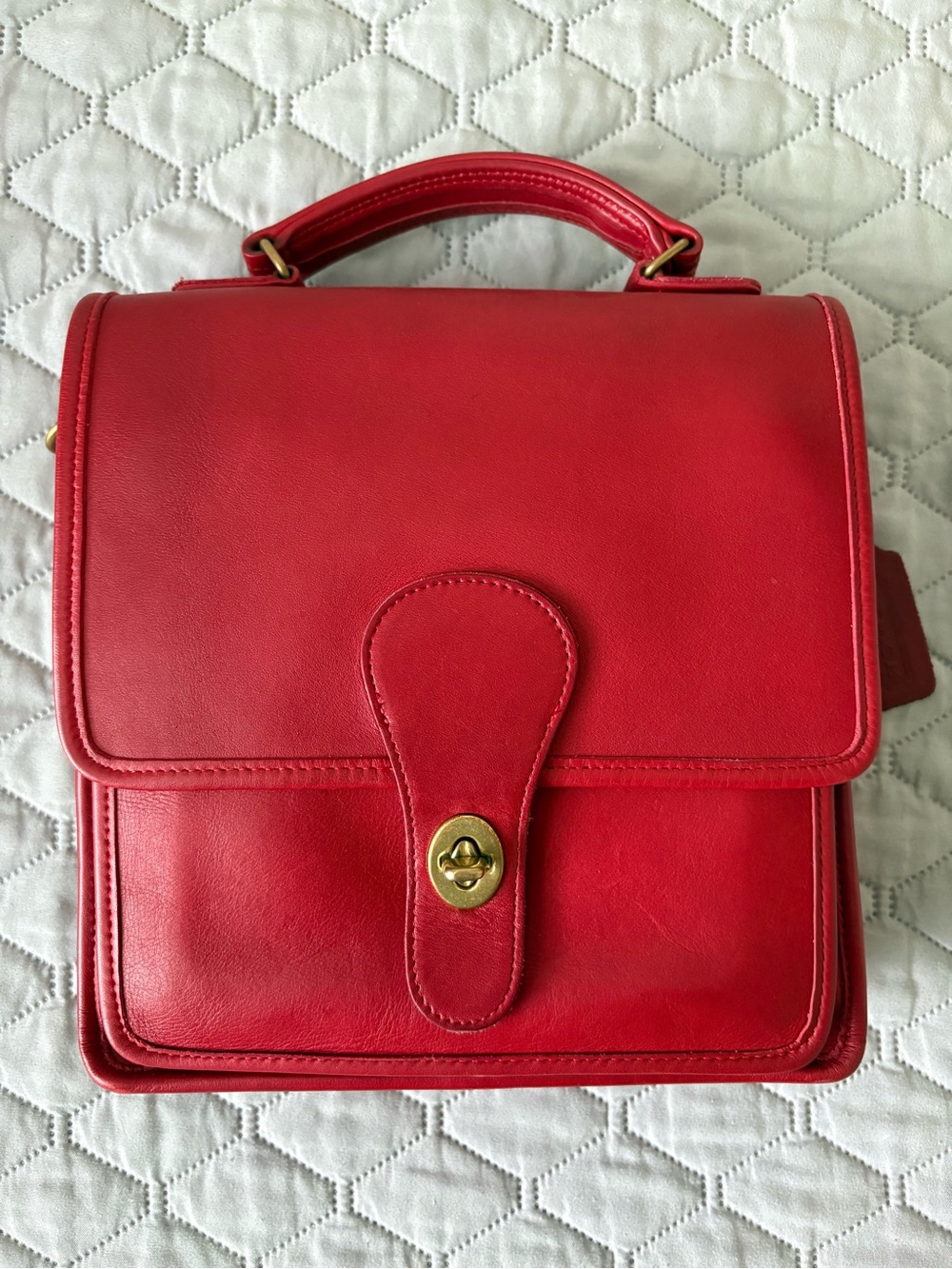Coach Red Leather Crossbody Satchel